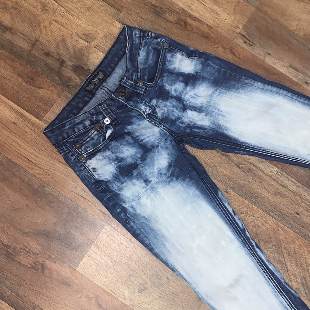 Y2K Acid Washed Bleached Denim Jeans Size 0 Juniors Women’s Retro Fit - Picture 13 of 17